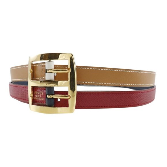 Hermes Reversible Courchevel Swift Blue Indigo Rouge Vif 0 Belt main image 5